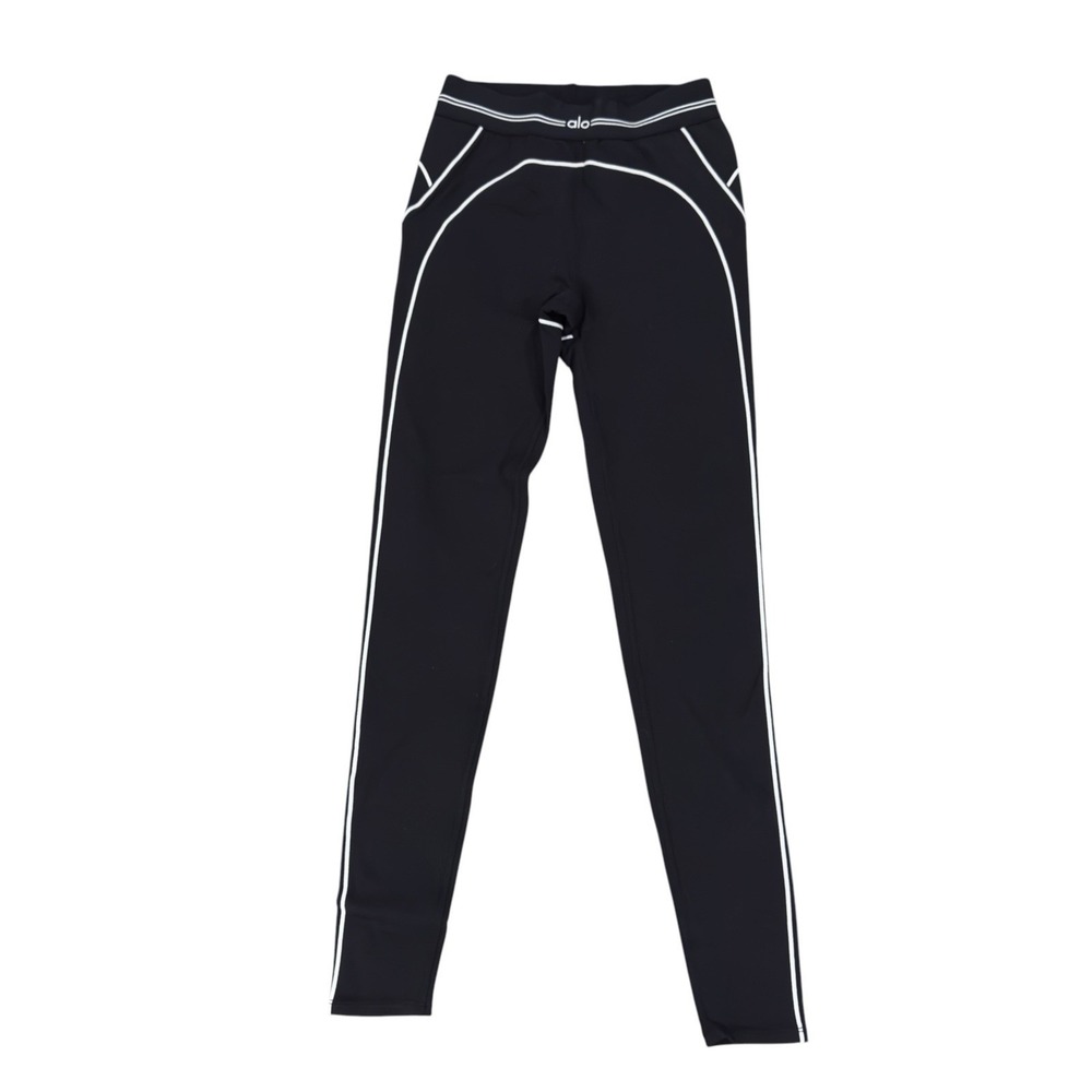 Alo Yoga Women's Size Small Black/White Airbrush High Waist Heart Throb Leggings